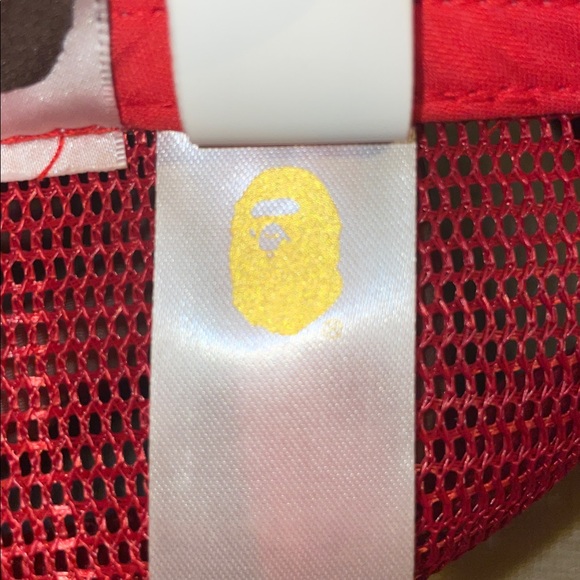 Bape Red and White Trucker Hat - Picture 5 of 5
